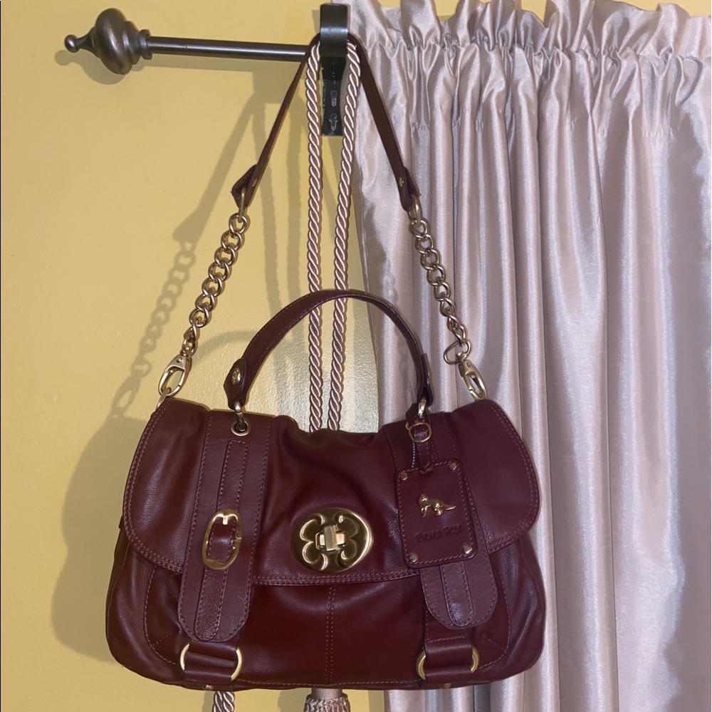 Emma Fox Burgndy Leather Satchel/HandBag